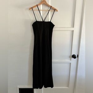 Zara Black Strappy Midi Dress NWT